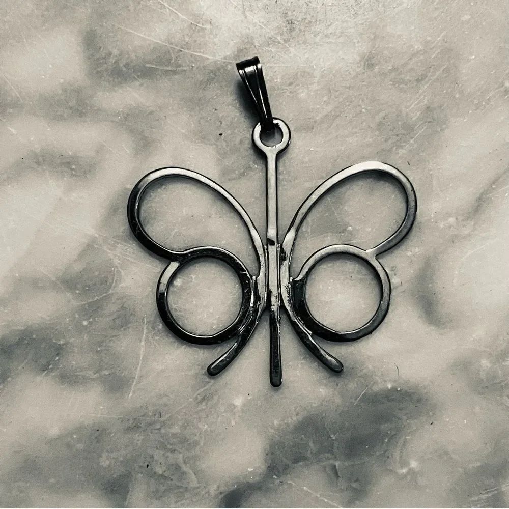 Vintage Silver Butterfly Pendant 